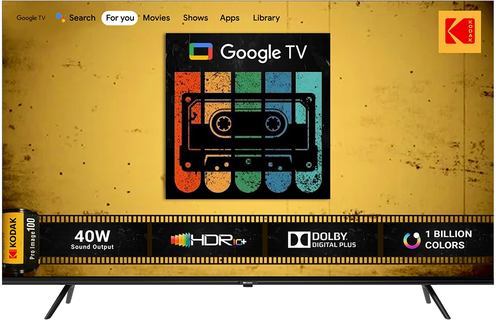 KODAK 126 cm (50 inch) Ultra HD (4K) LED Smart Google TV 2023 Edition with HDR10+ and Dolby Atmos (50CAPROGT5012)